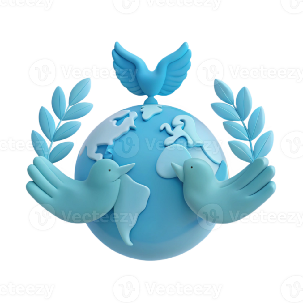 Peace Doves Encircling the Globe png