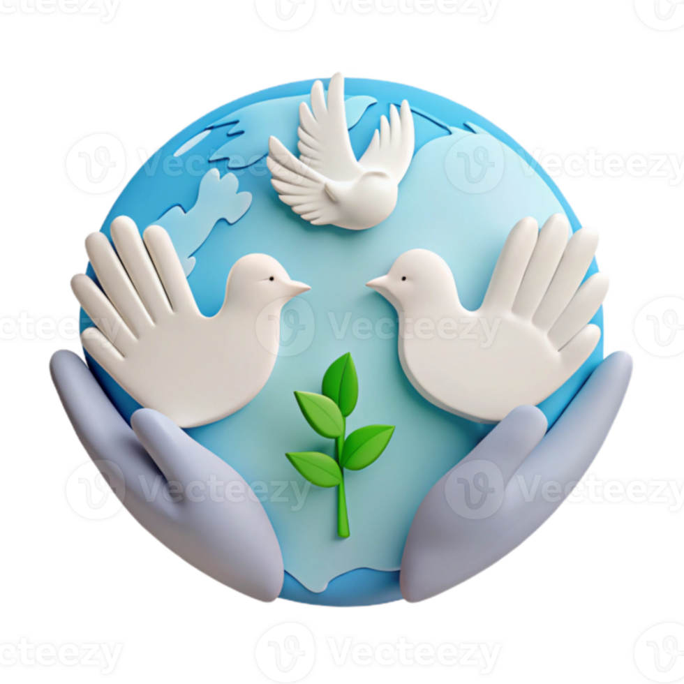 Peace, Harmony, and Environmental Sustainability A 3D Illustration png