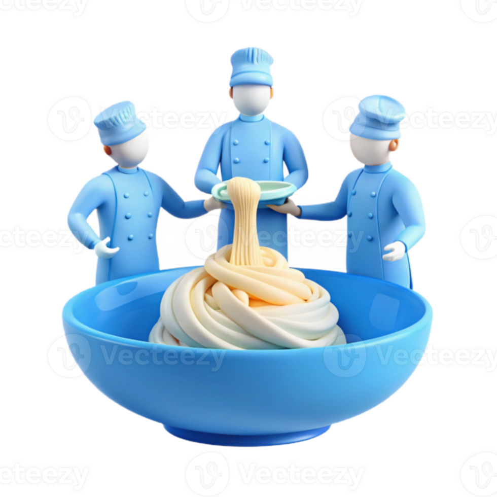 Three Chefs Making Noodles png