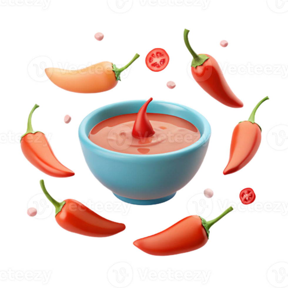 Spicy Chili Pepper Dip with Red Sauce png