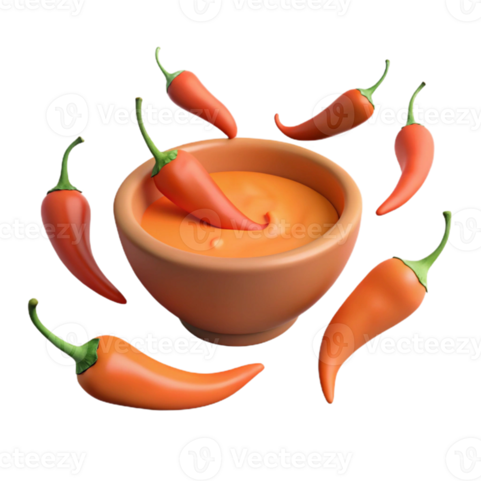 Spicy Chili Peppers and Orange Sauce png