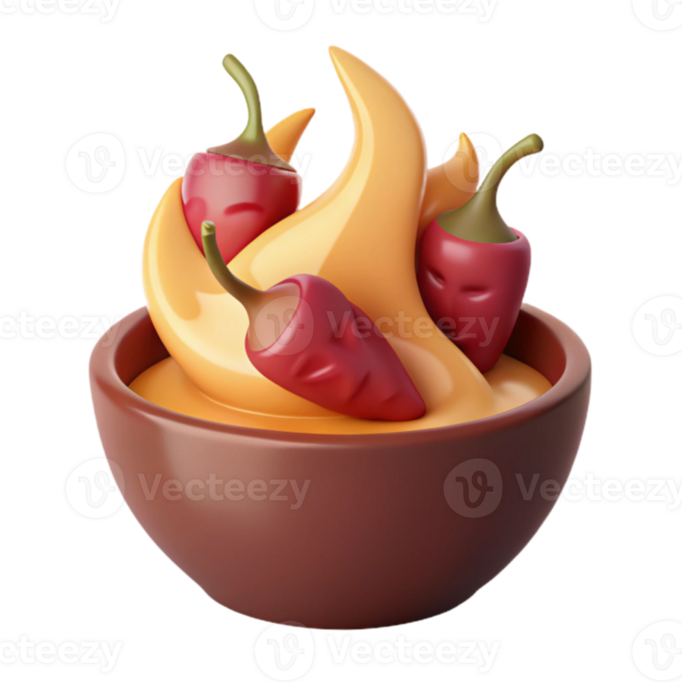 Spicy Cheese Dip with Red Chili Peppers png