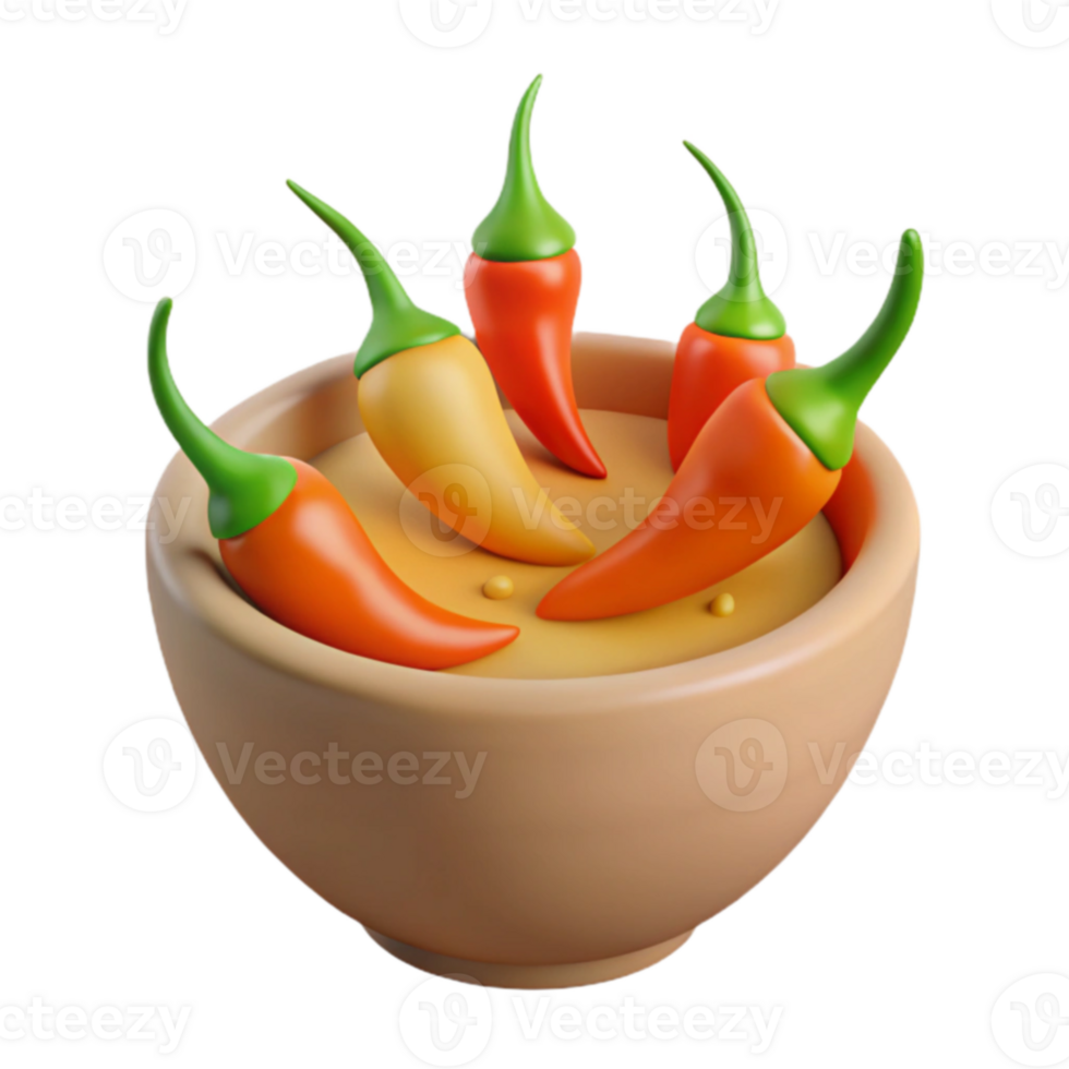 Bowl of Red and Yellow Chili Peppers png