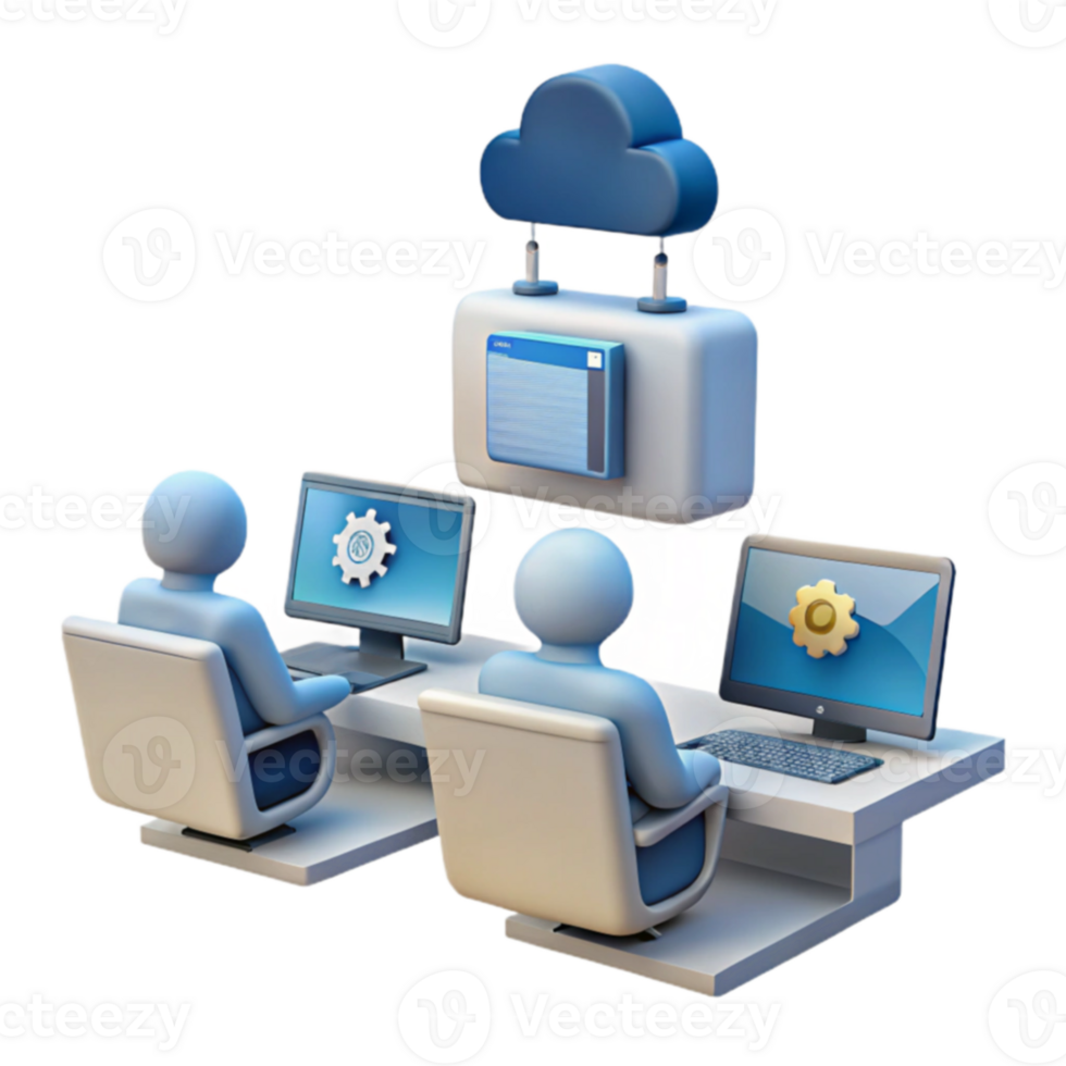 Cloud Computing Two Users Accessing Data and Services png