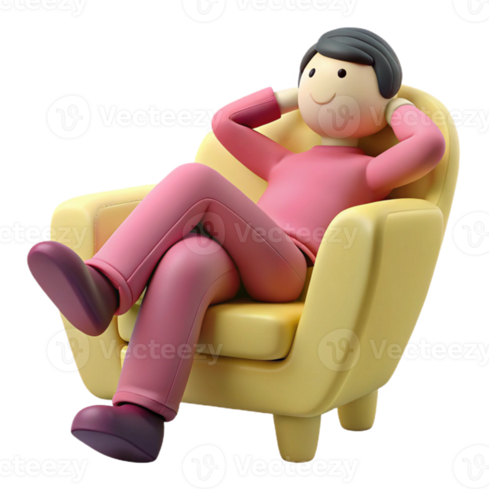 Relaxing in a Comfy Chair png