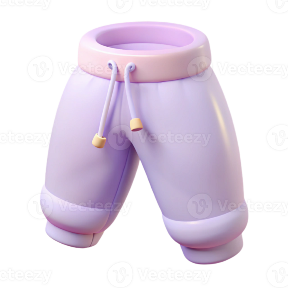 3D Rendered Lilac Sweatpants with Drawstring png