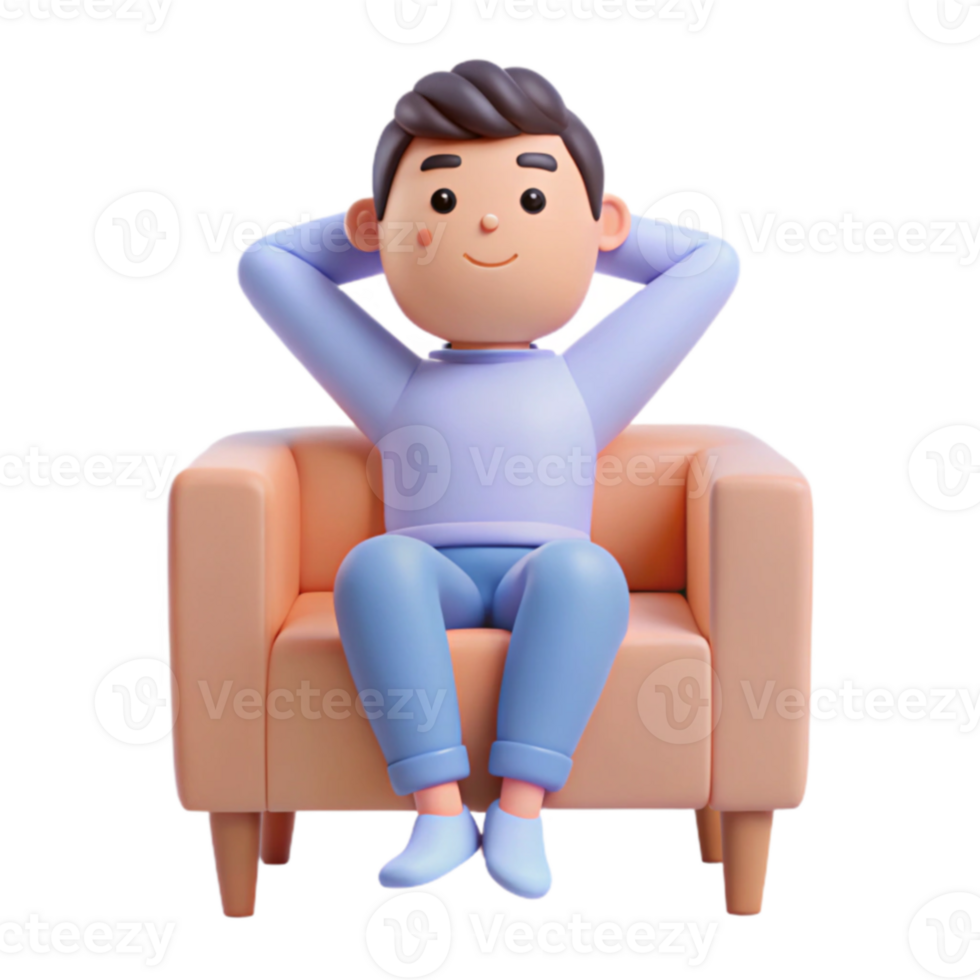Relaxing Man Sitting on a Couch png