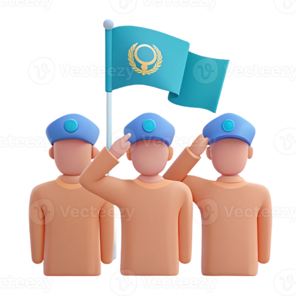 Three People Saluting a Flag with a Golden Symbol png