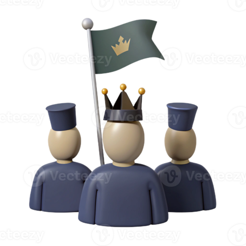 Leadership, Teamwork, and Success A 3D Illustration of Collaboration and Achievement png