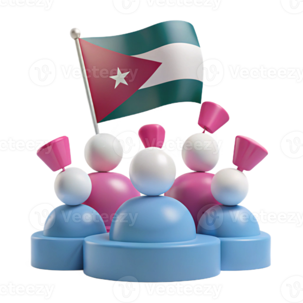 Group of People with a Flag png
