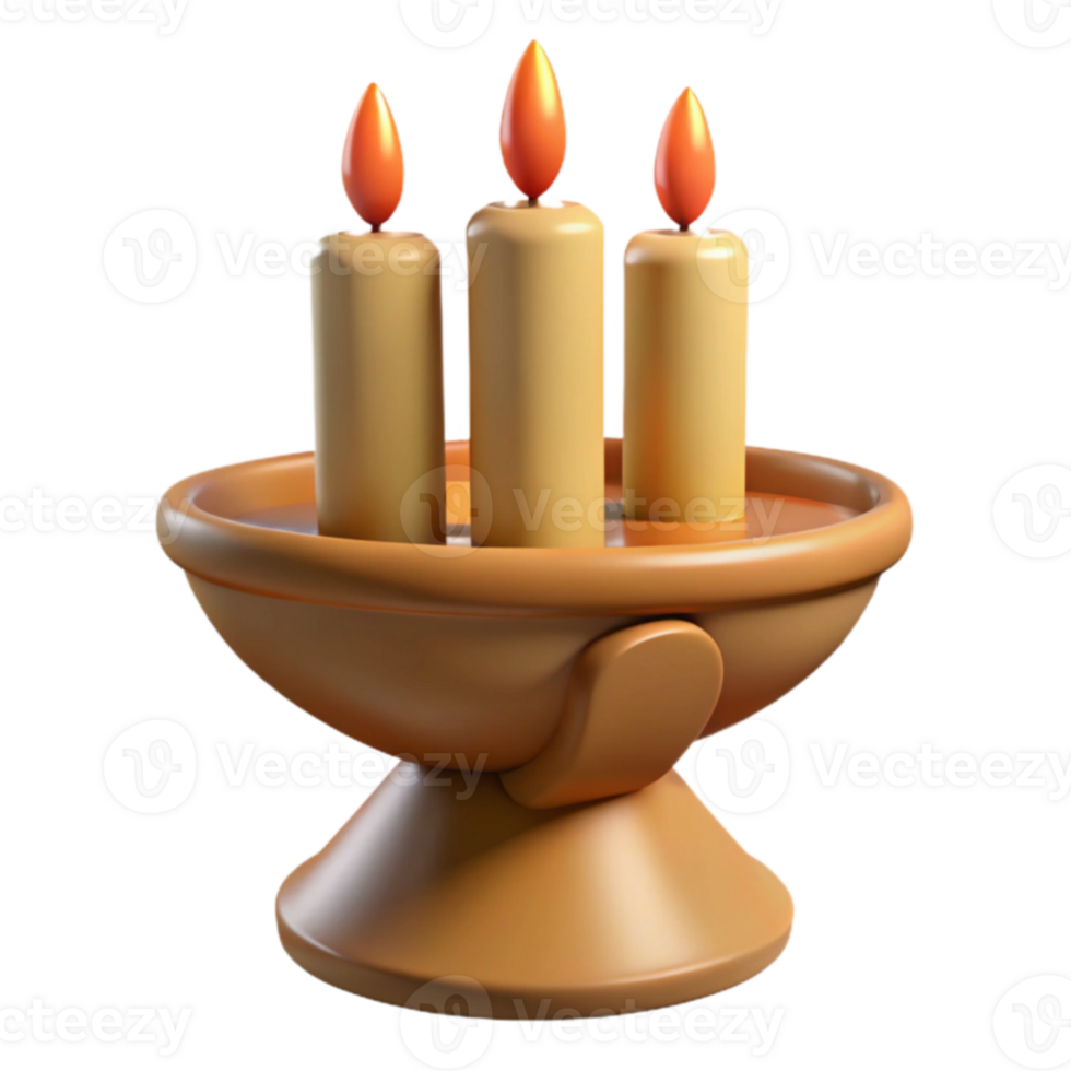 Three Candles on a Candelabra png