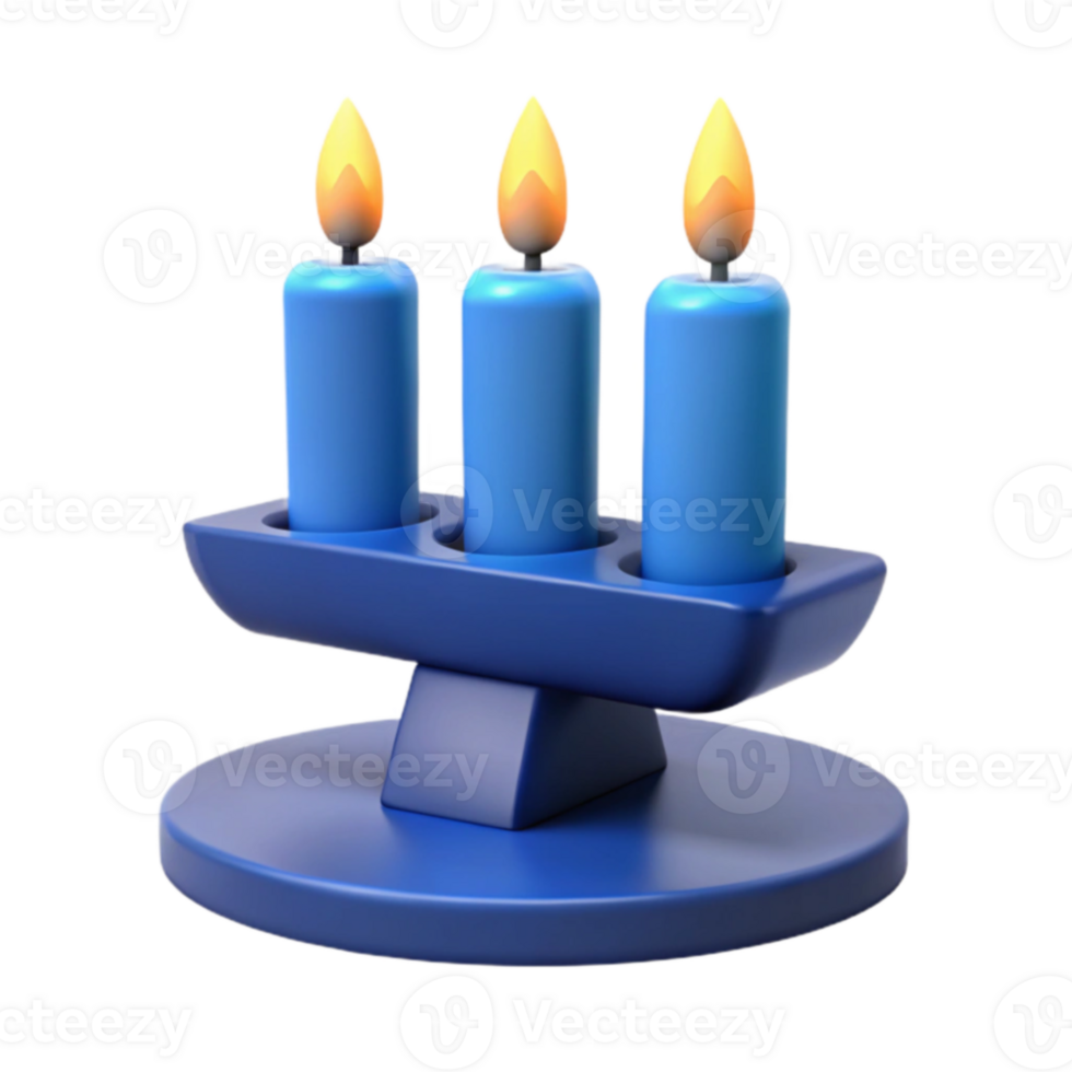 Blue Candles on a Stand png