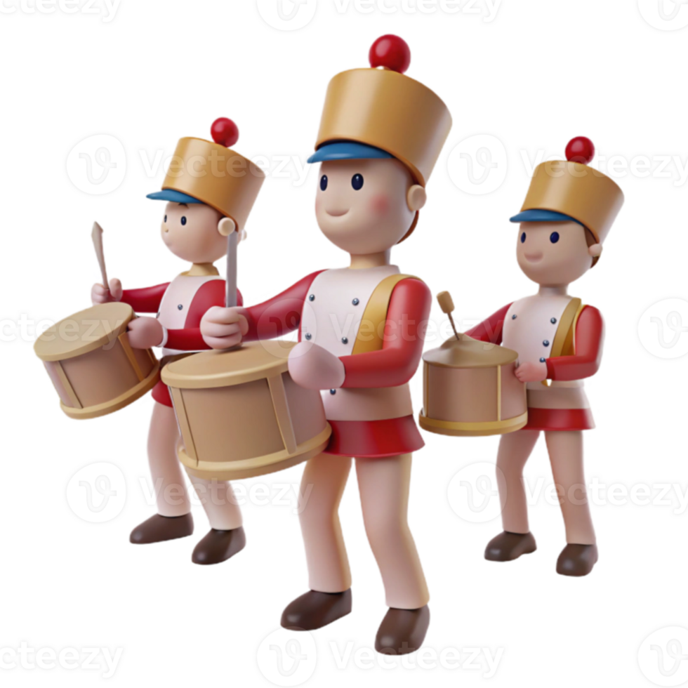 Toy Soldiers March and Play Drums with Enthusiasm and Precision png