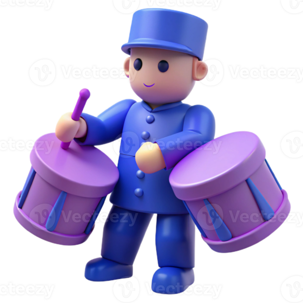 Cute Cartoon Character Playing Drums png