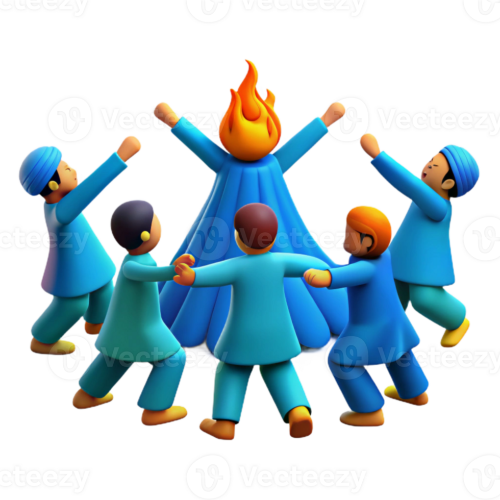People Dancing Around a Flaming Dress png