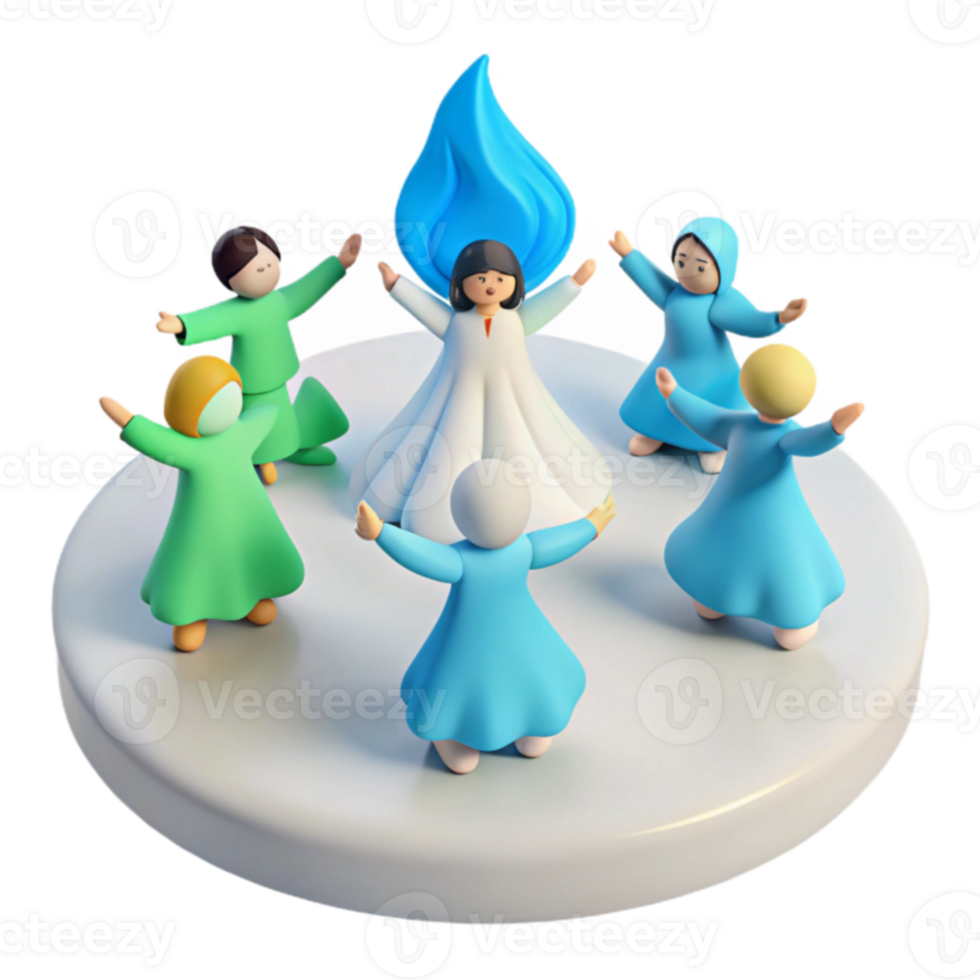 Spinning Dance with Blue Flame Figure png