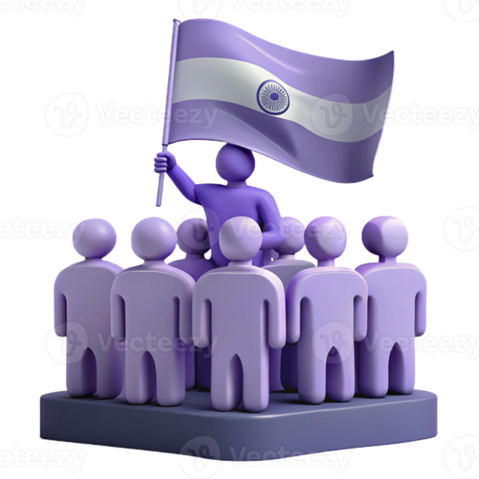 Person Holding a Flag with a Group of People Behind Them png