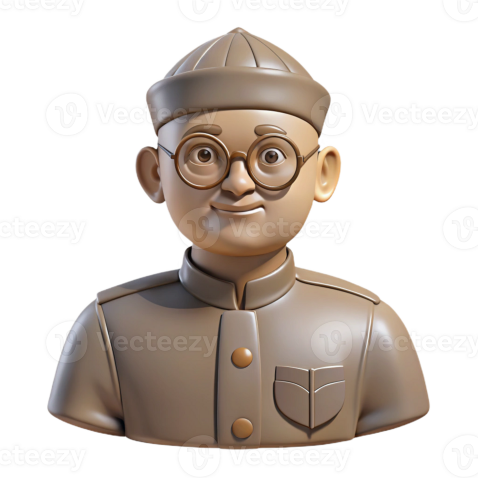 3D Rendered Cartoon Character with Glasses and Hat png