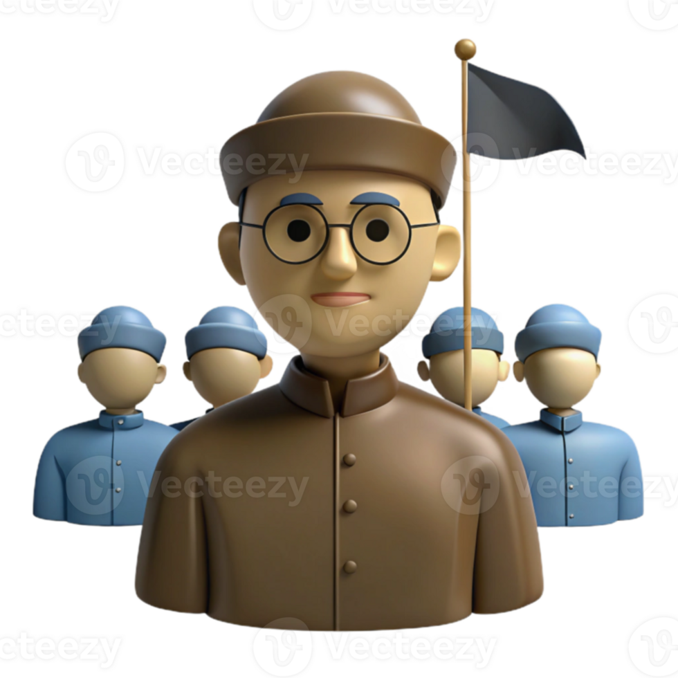 3D Render of a Leader Leading a Group png