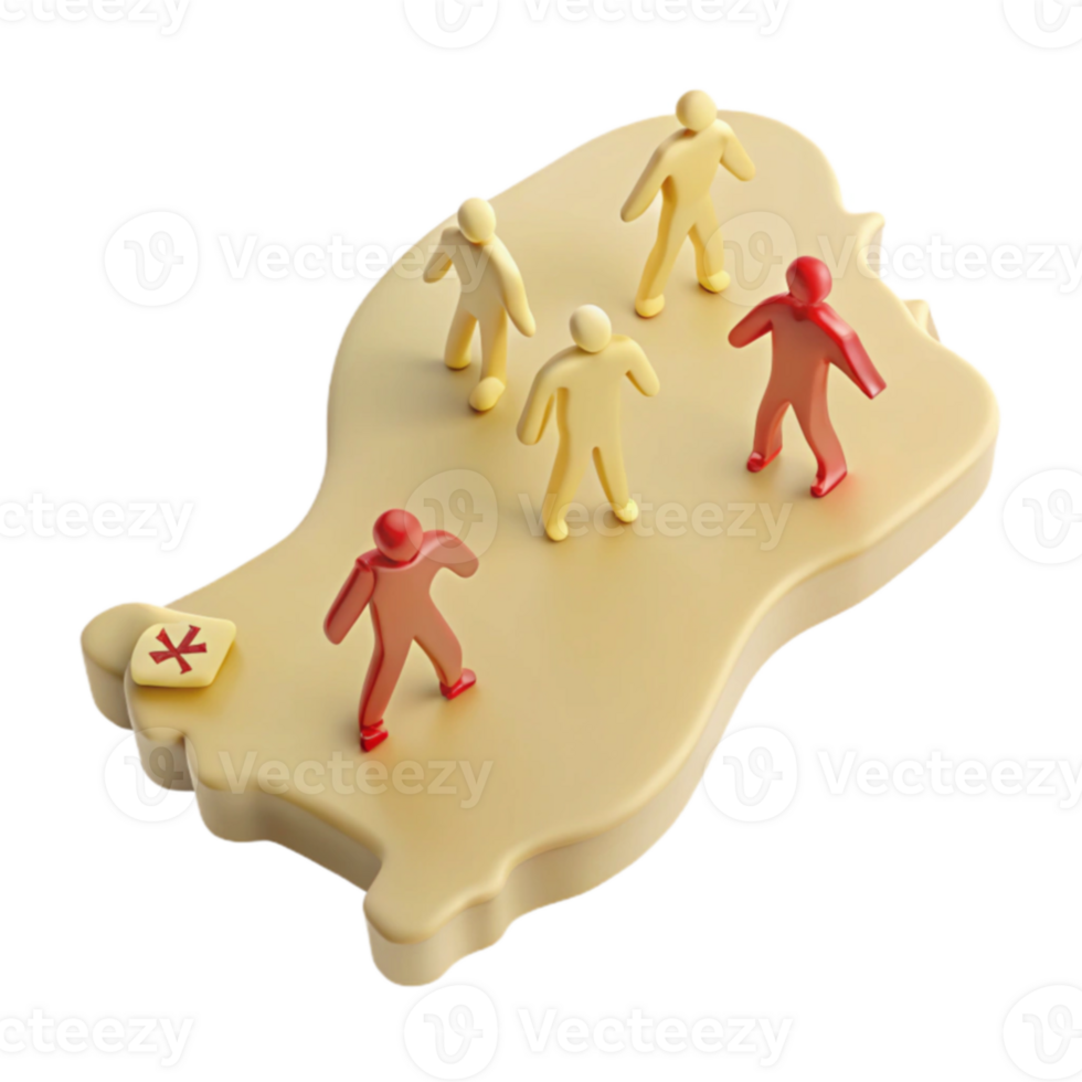 Group of People Standing on a Platform with a Red Cross Symbol png