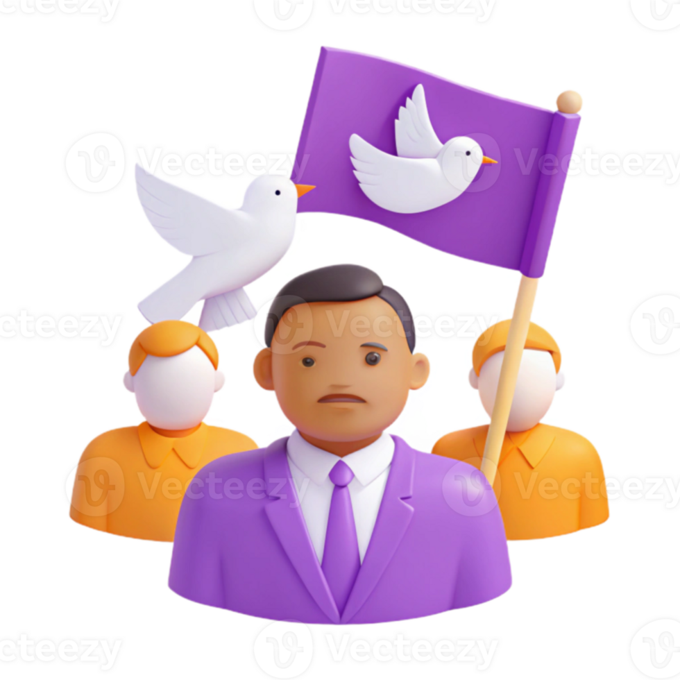 Unity, Peace, and Togetherness A 3D Illustration of Hope and Harmony png