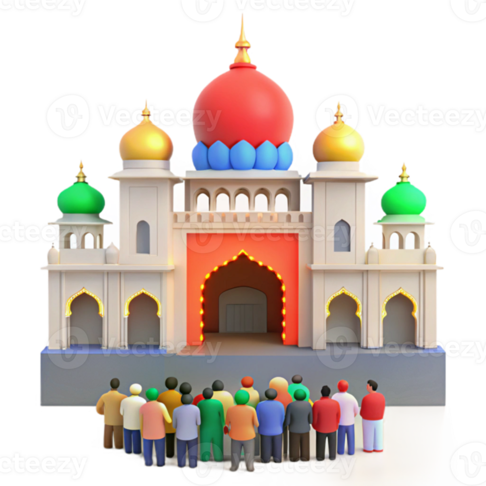 People Standing in Front of a Grand Mosque png