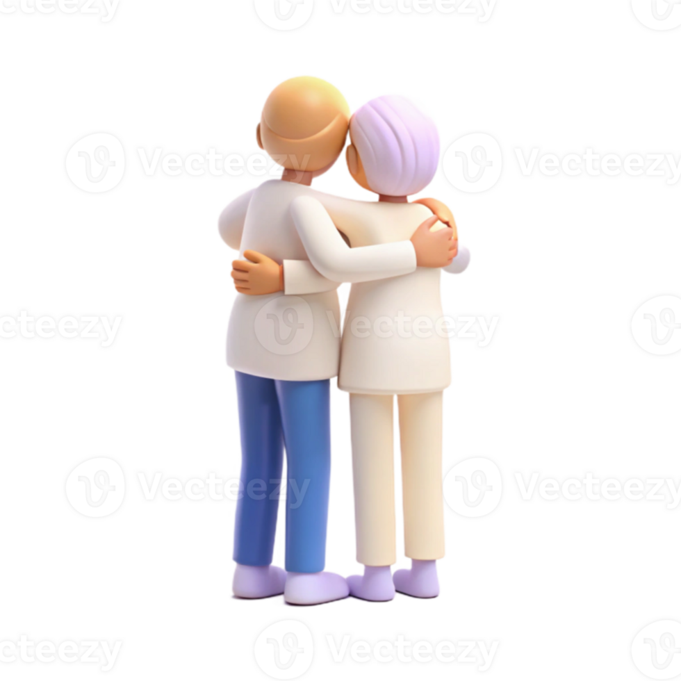 Couple Embracing in a Warm Hug png