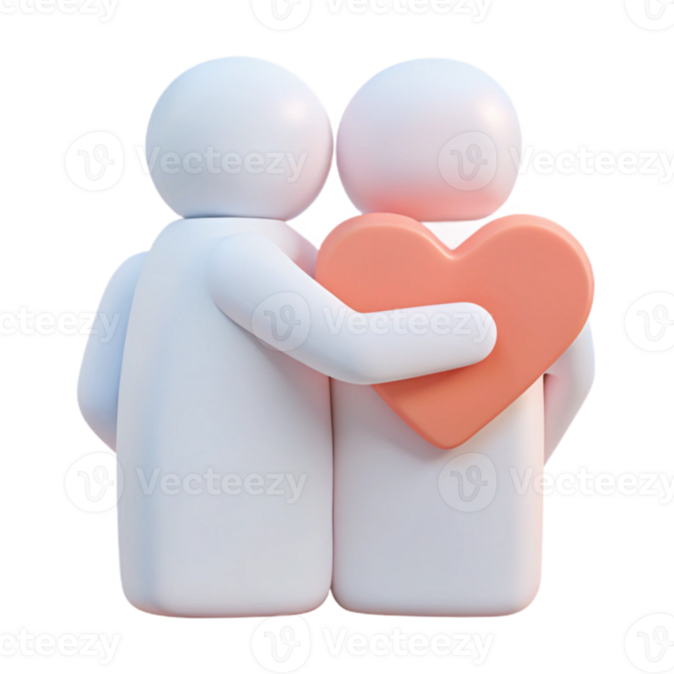 Two Figures Holding a Heart A Symbol of Love and Compassion png