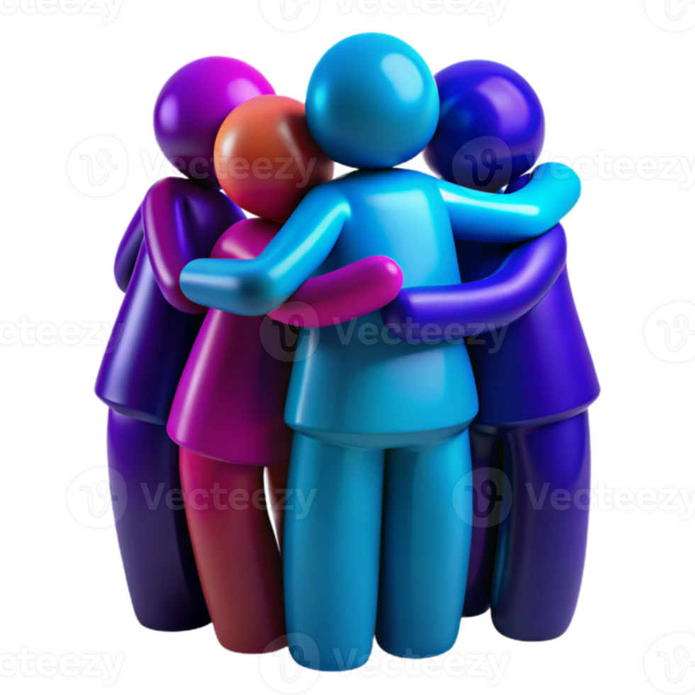 Group of People Hugging and Showing Unity and Support png