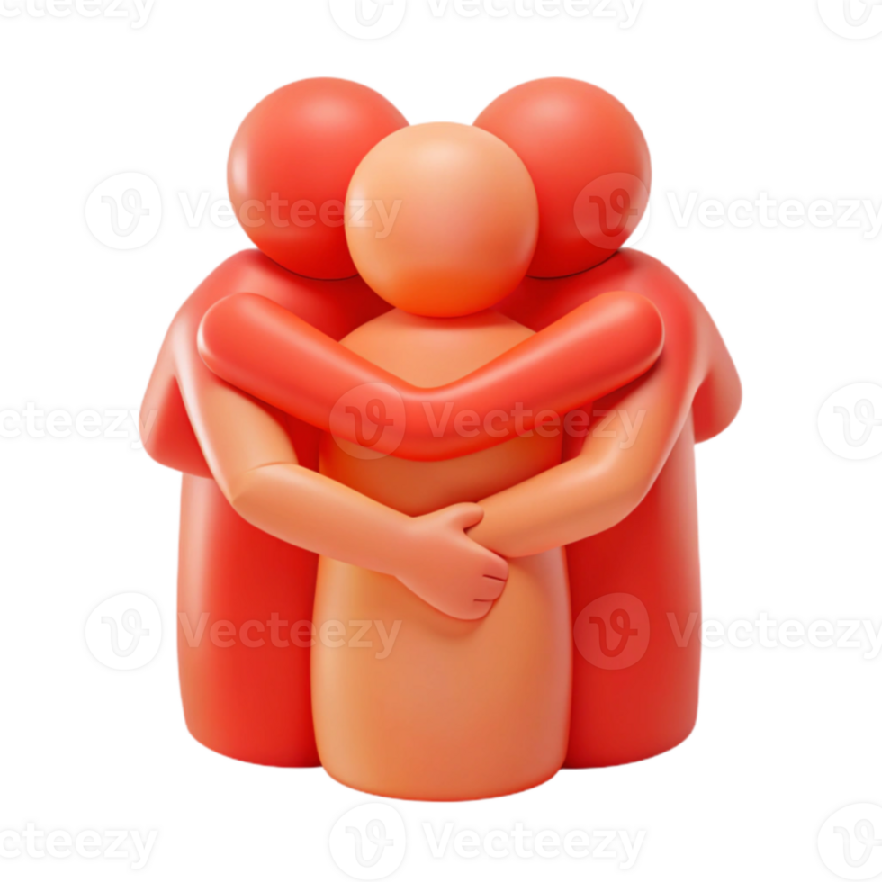 Warm Embrace Two Figures Hugging Tightly png
