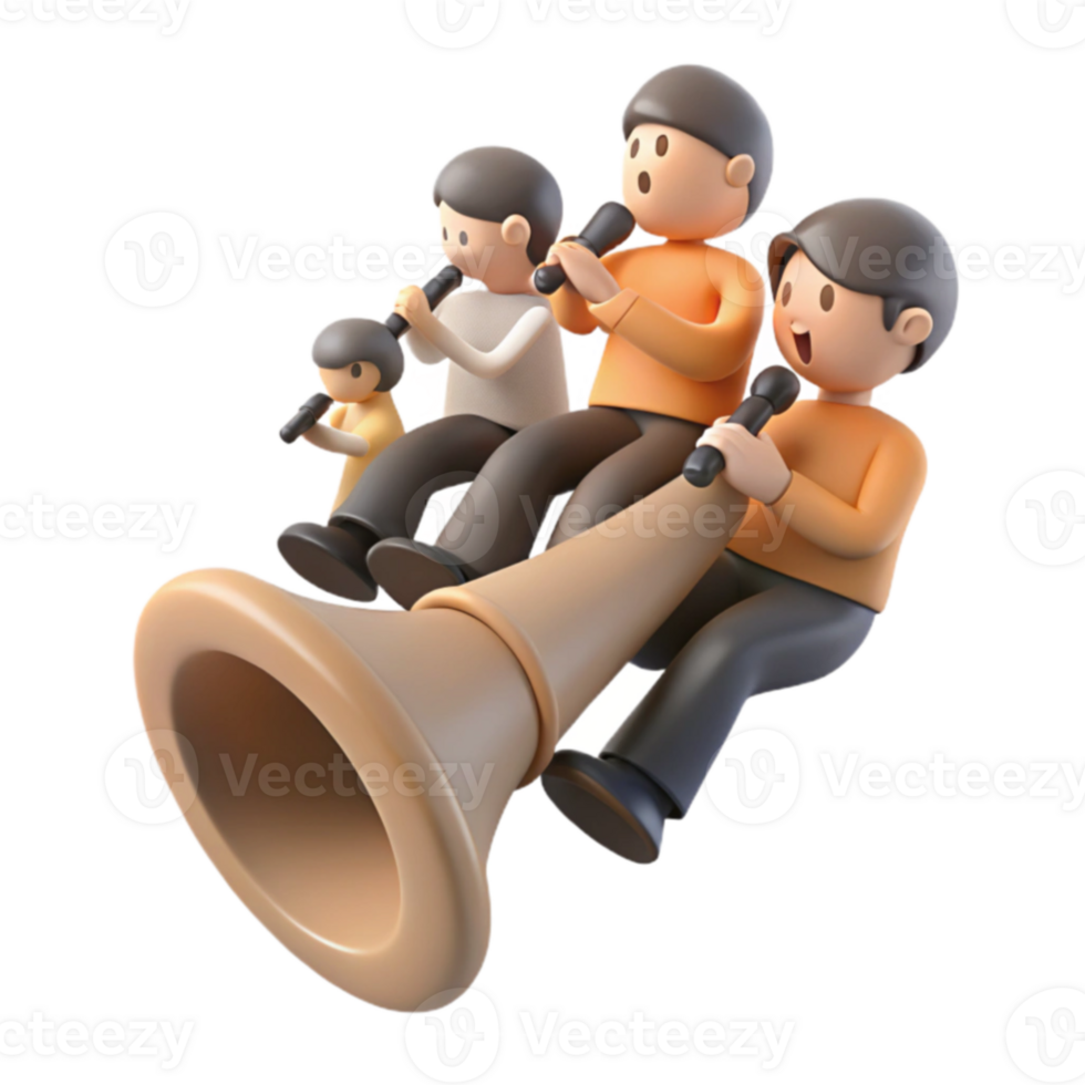 Group of People Singing on a Large Instrument png