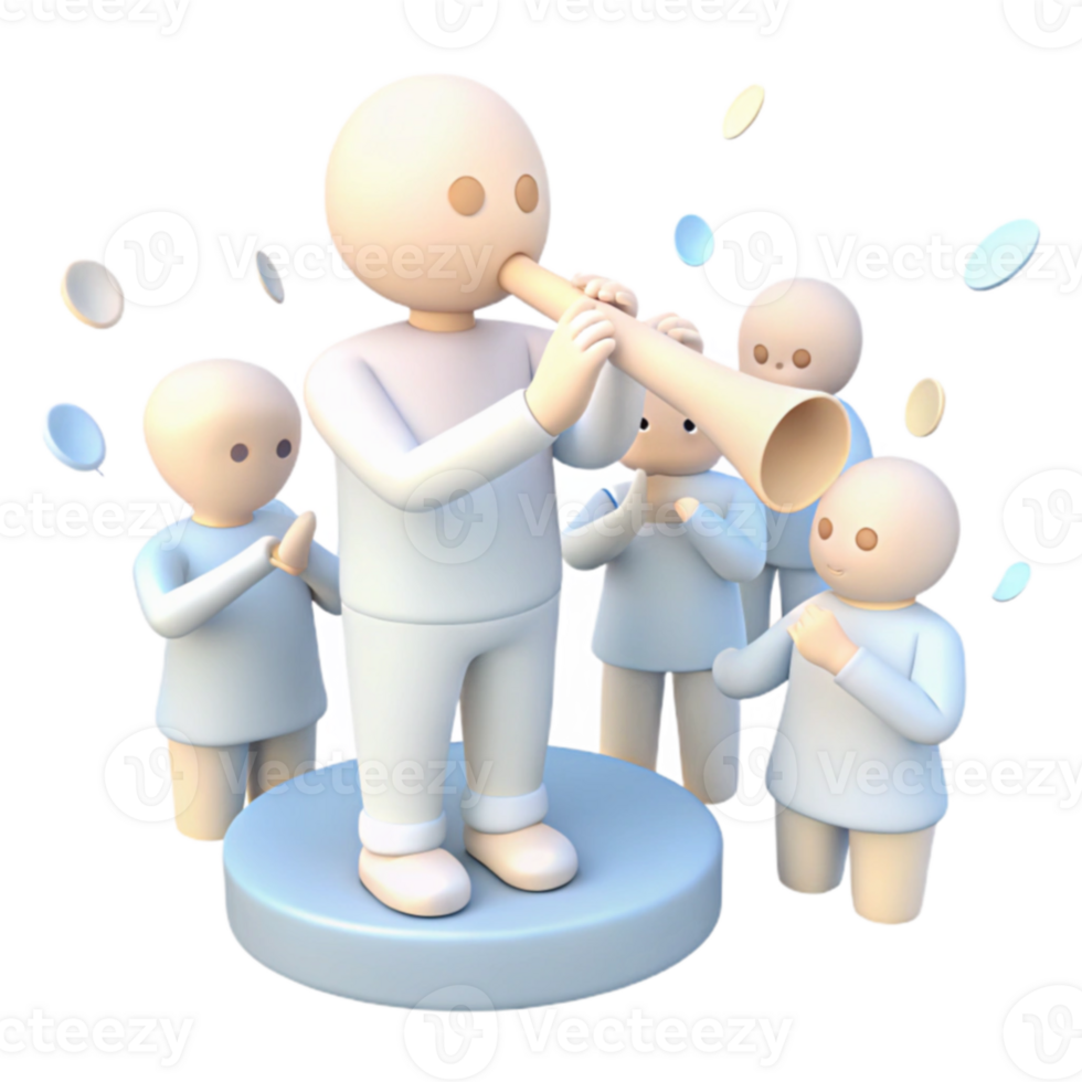 3D Cartoon Characters Dancing and Playing Music png