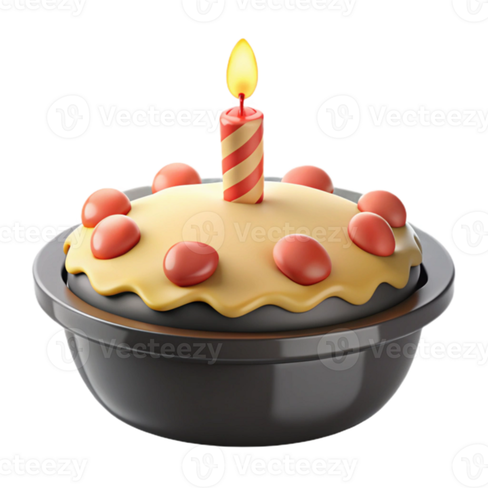 Birthday Cake with Candle and Sprinkles png
