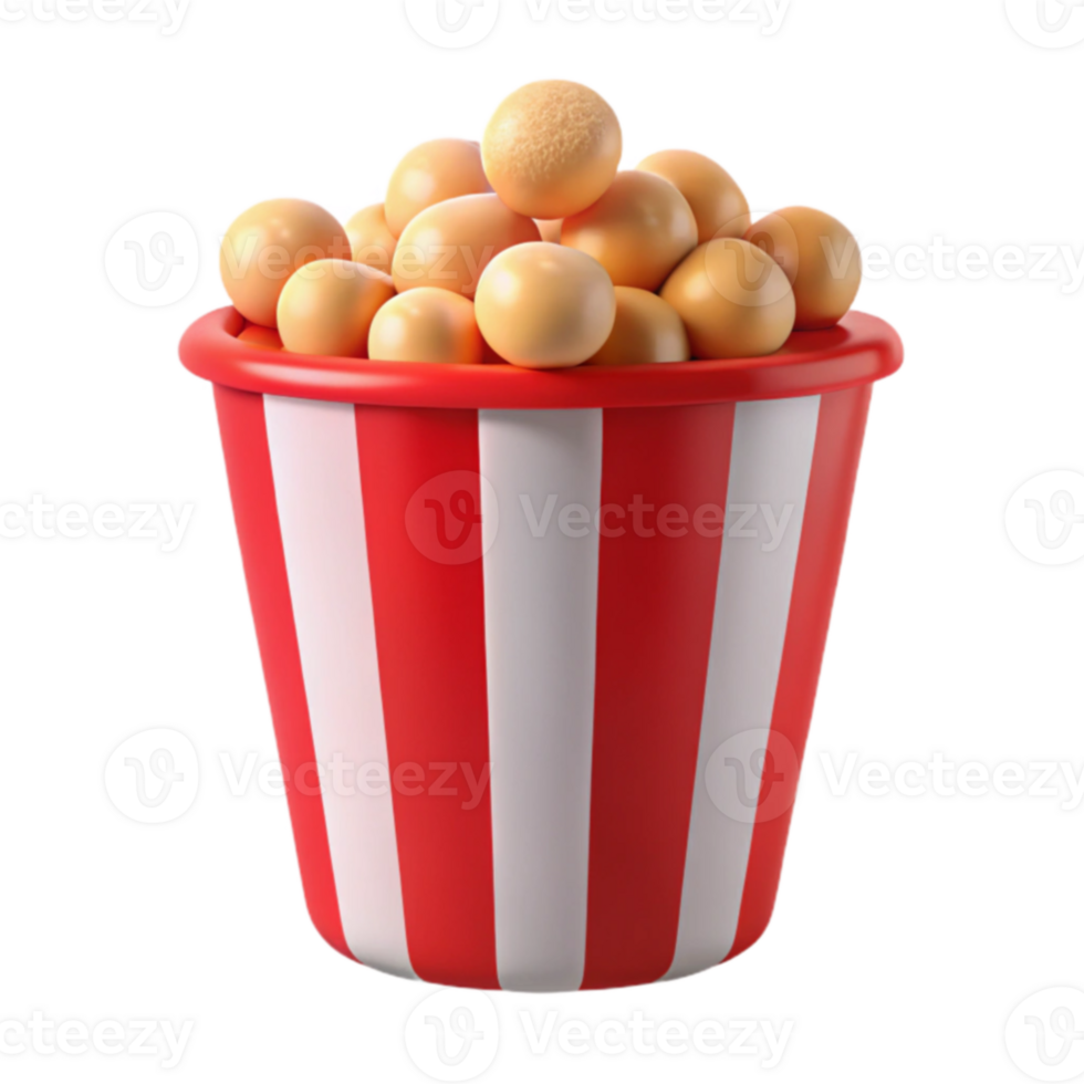 Red and White Striped Popcorn Bucket png
