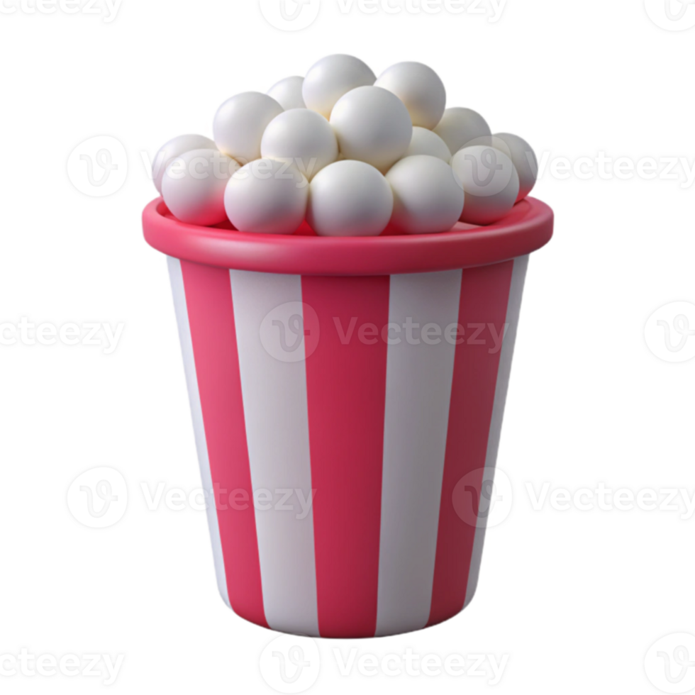 3D Render of a Popcorn Bucket png