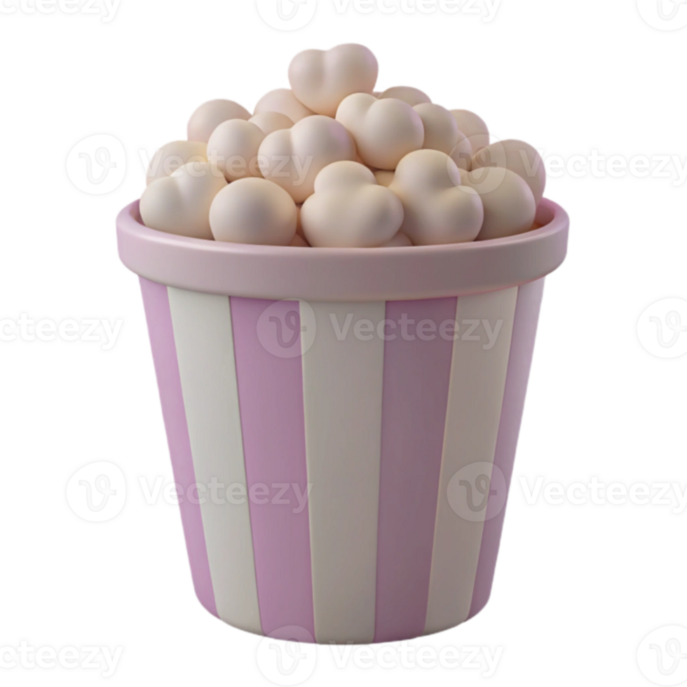Pink Striped Popcorn Bucket png