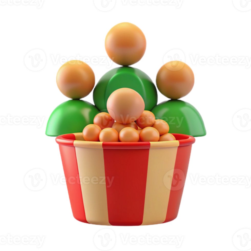 Group of People Surrounded by Popcorn png