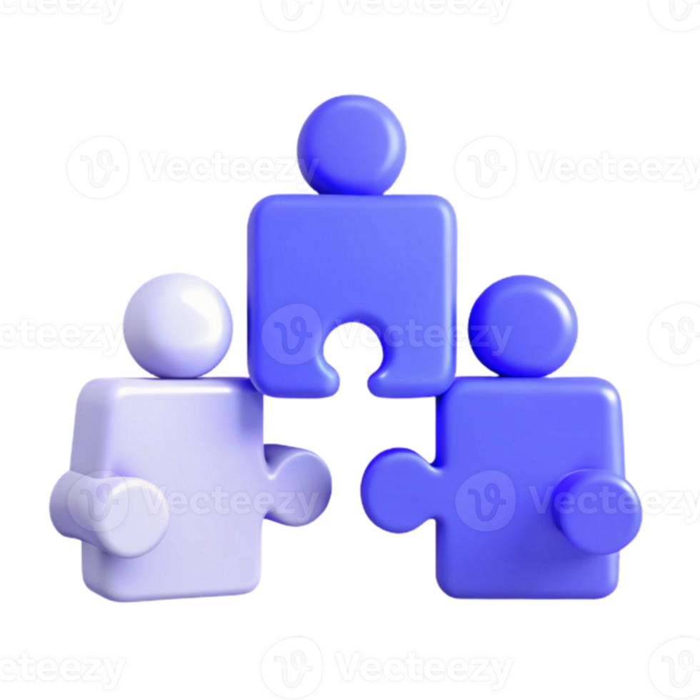 Teamwork and Collaboration Puzzle Pieces Representing Unity and Interconnection png