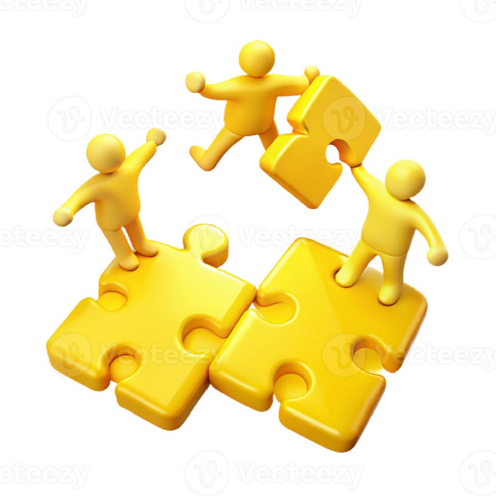 Teamwork Puzzle - Connecting the Pieces png