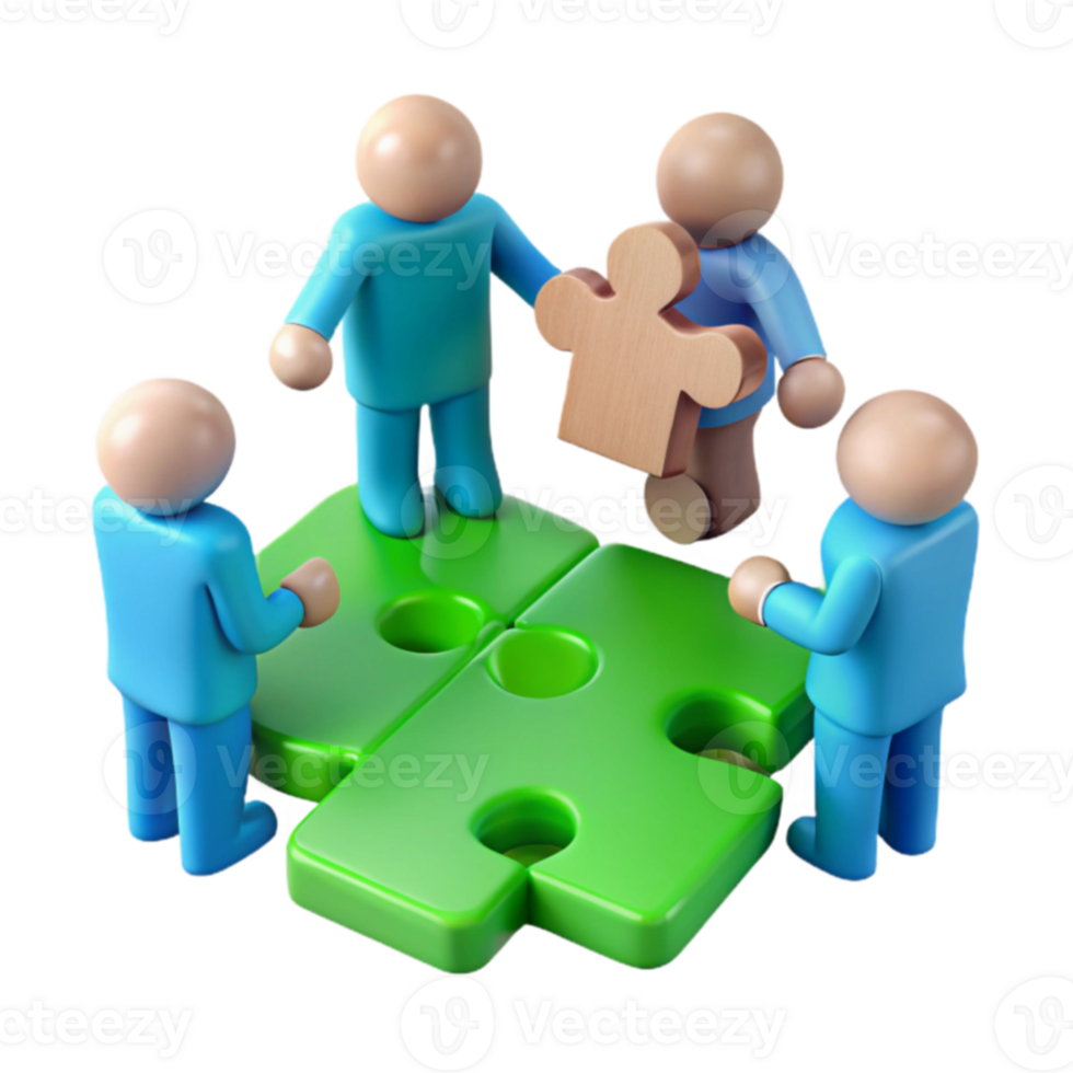 Teamwork and Collaboration Building a Complete Picture with Puzzle Pieces png