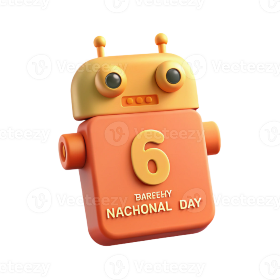 Robot Illustration for a National Day png