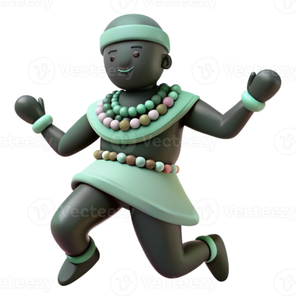 3D Character Jumping With Joy png