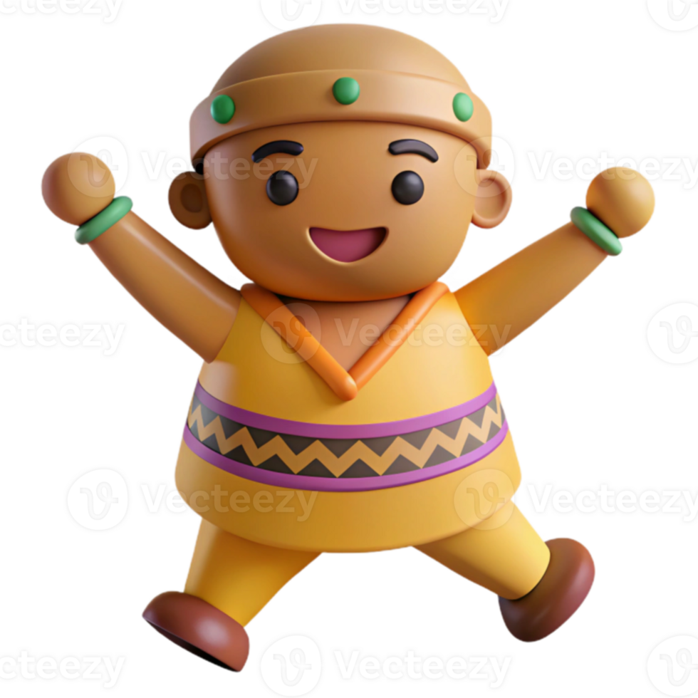 3D Character Illustration of a Happy Person Jumping png