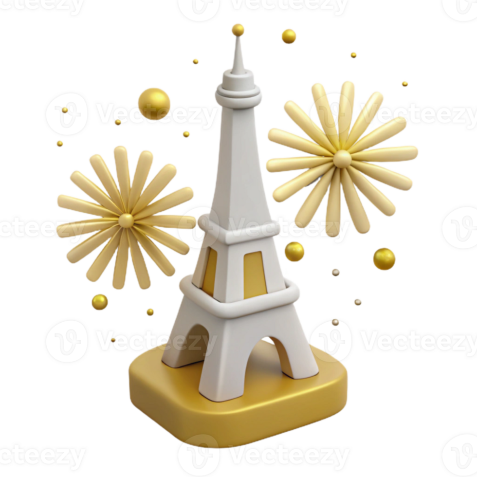 Eiffel Tower with Fireworks Celebrating a Spectacular Event png