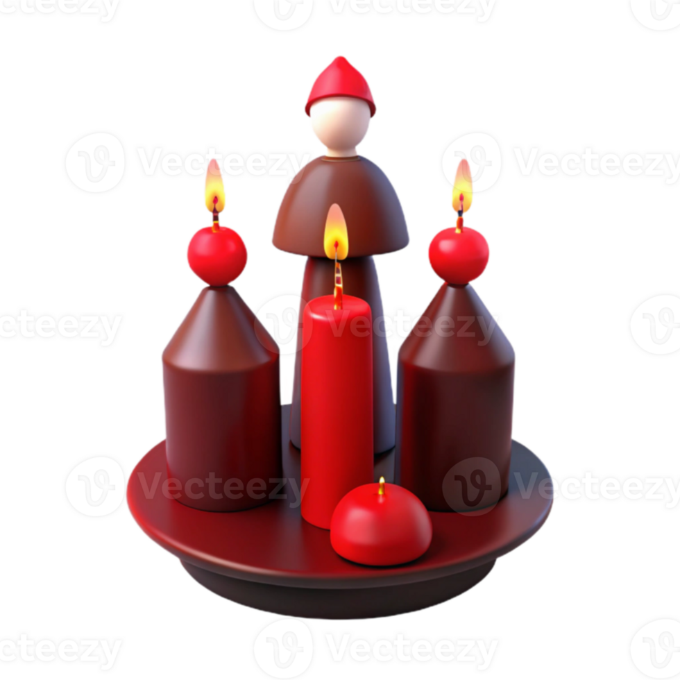 Advent Candle Holder with Four Candles png