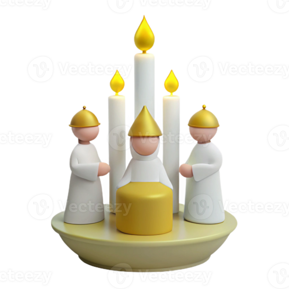 Three Wise Men Adoration Scene with Candles png