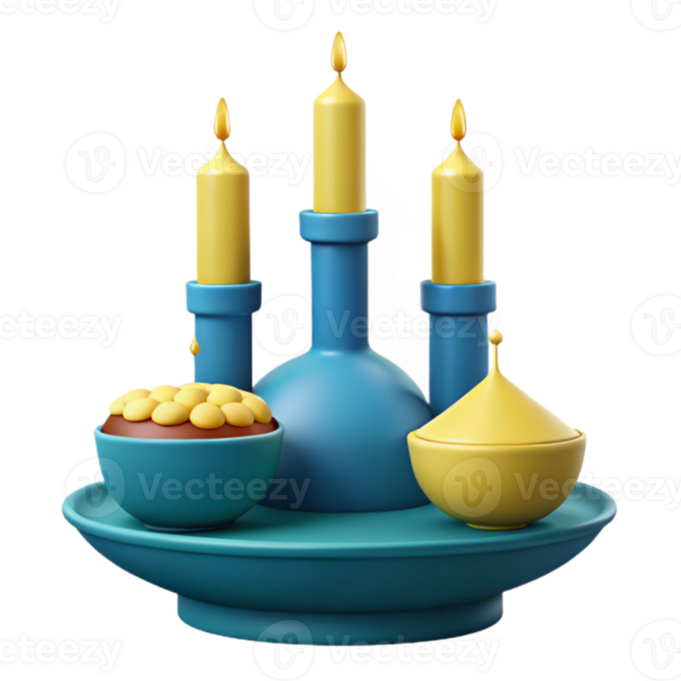 Candle Holders and Bowls with Decorative Objects png
