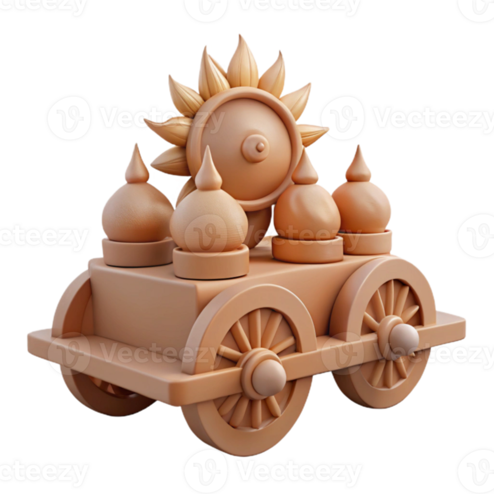 Sun and Dome Toy Train with Wheels png