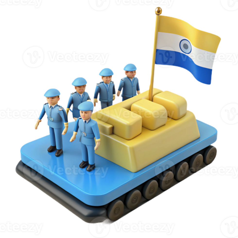 Toy Soldiers on a Military Vehicle with a Flag png