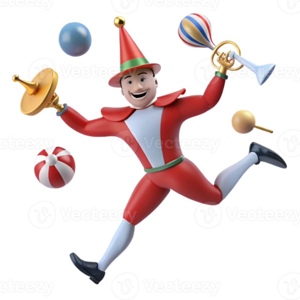 Smiling Jester Juggling Toys png